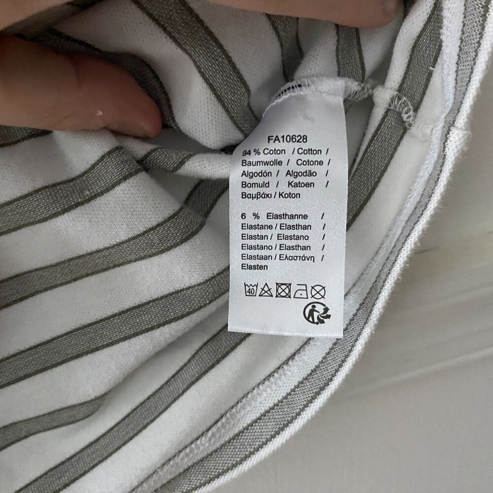 Vintage Lacoste‎ Fitted Polo White & Gray/ Green Stripes Size S (36) - Picture 5 of 5